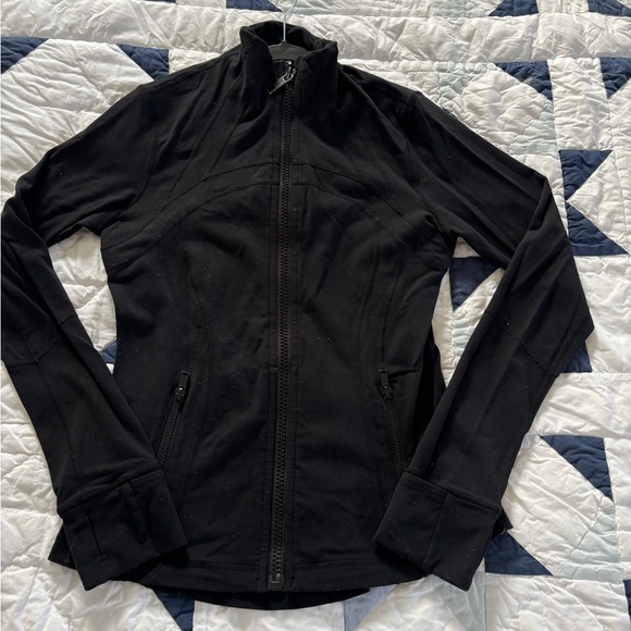 lululemon athletica Jackets & Blazers - Lululemon Black Full Zip Fitted Sweatshirt Running Jacket Women’s Size 8